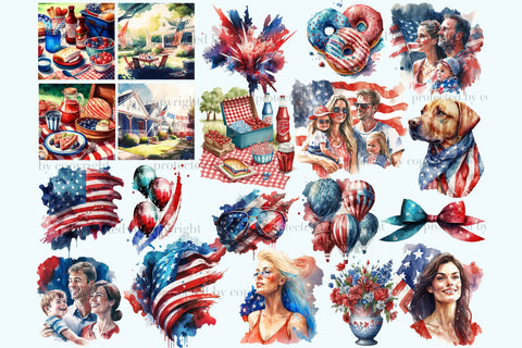 4th of July Clipart Bundle | Patriotic Graphics Collection SVG GlamArtZhanna 