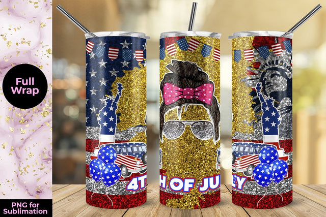 4th of july Collage 20oz Skinny Tumbler Wrap Template Sublimation Sublimatiz Designs 