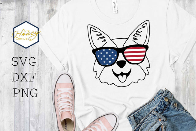 4th of July Corgi SVG PNG DXF Sunglasses Funny SVG The Honey Company 