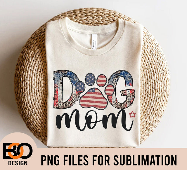 4th of July dog mom png sublimation design download, western dog mom png, dog love png, USA mom png, sublimate designs download Sublimation BOO-design 