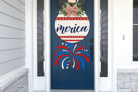 4th of July Door Round Signs PNG Bundle Sublimation Regulrcrative 