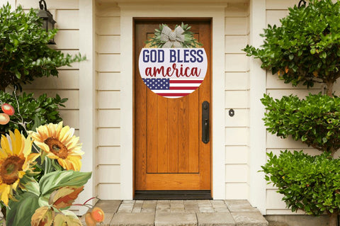 4th of July Door Round Signs PNG Bundle Sublimation Regulrcrative 