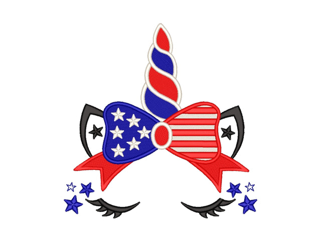 4th of July embroidery design, Unicorn embroidery file, 4 sizes Embroidery/Applique DESIGNS Nino Nadaraia 