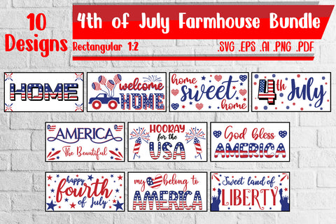 4th of July Farmhouse Bundle - svg eps ai png pdf SVG zafrans studio 