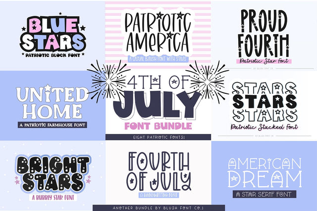 4th of July Font Bundle Font Blush Font Co. 
