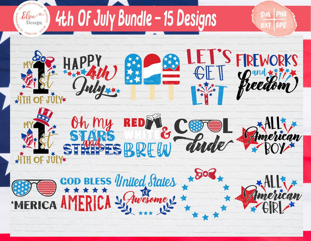4th Of July | Fourth Of July Bundle - SVG, PNG, DXF, EPS SVG Elsie Loves Design 