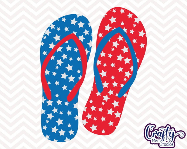 4th of July - Fourth of July - Flip Flops - Independence Day SVG Crafty Mama Studios 