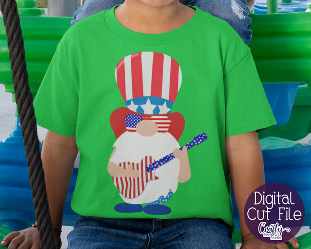 4th of July - Fourth of July - Gnome - Guitar Gnome - Independence Day SVG Crafty Mama Studios 