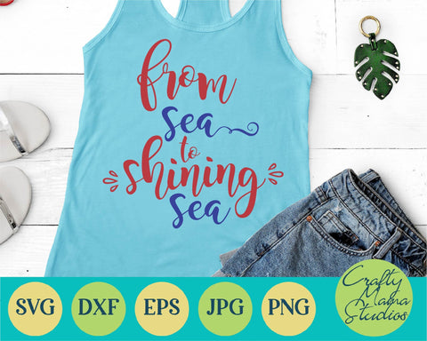 4th Of July - Fourth Of July - July 4th - From Sea To Shining Sea Svg SVG Crafty Mama Studios 