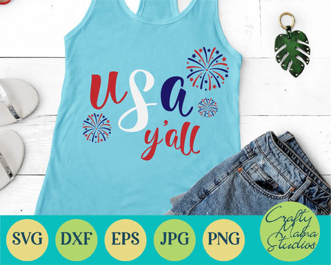 4th Of July - Fourth Of July - July 4th - Patriotic - USA Y'all Svg SVG Crafty Mama Studios 