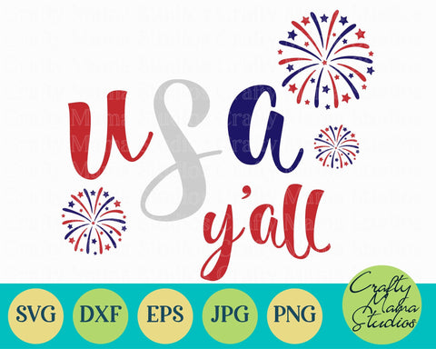 4th Of July - Fourth Of July - July 4th - Patriotic - USA Y'all Svg SVG Crafty Mama Studios 