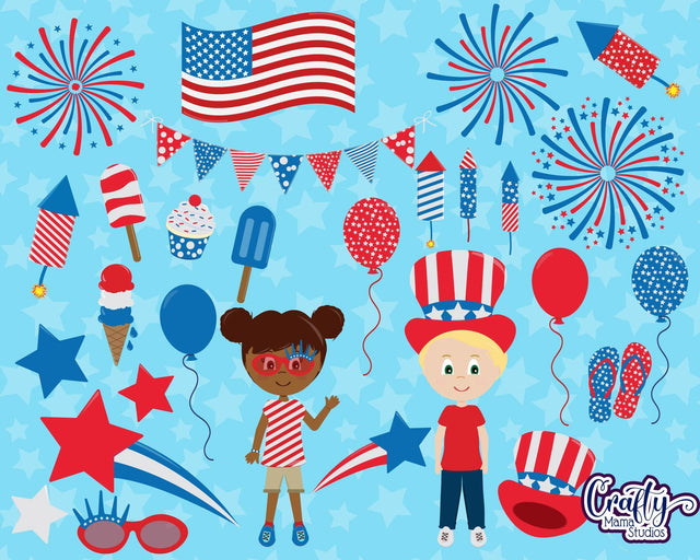 4th of July - Fourth of July Svg Bundle - Independence Day Fireworks - America - USA Flag SVG Crafty Mama Studios 