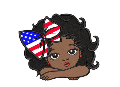 4th Of July Girl Applique Embroidery Design, 4 sizes, Instant Download Embroidery/Applique DESIGNS Nino Nadaraia 