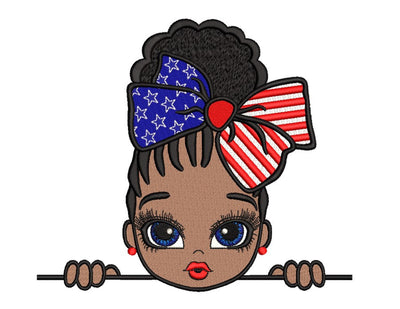 4th of July Girl Embroidery Design, 3 sizes, Instant download Embroidery/Applique DESIGNS Nino Nadaraia 