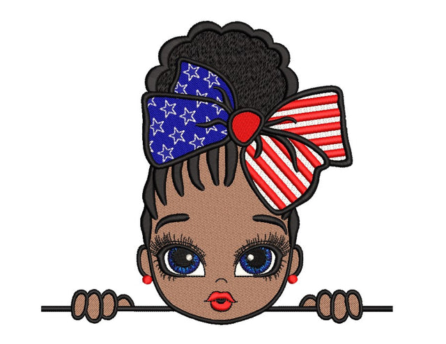 4th of July Girl Embroidery Design, 3 sizes, Instant download Embroidery/Applique DESIGNS Nino Nadaraia 