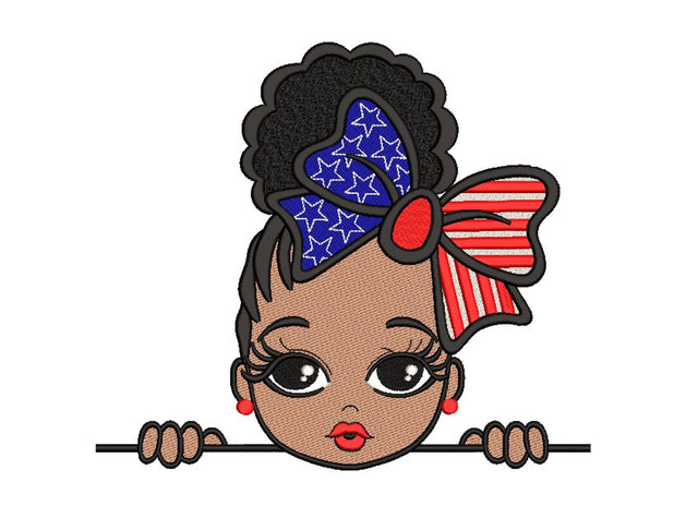 4th of July Girl Embroidery Design, 3 sizes, Instant Download Embroidery/Applique DESIGNS Nino Nadaraia 