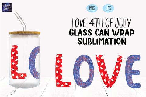 4th of July Glass Can Wrap Bundle | Patriotic Glass Wrap Sublimation Angel Lynne Designs 