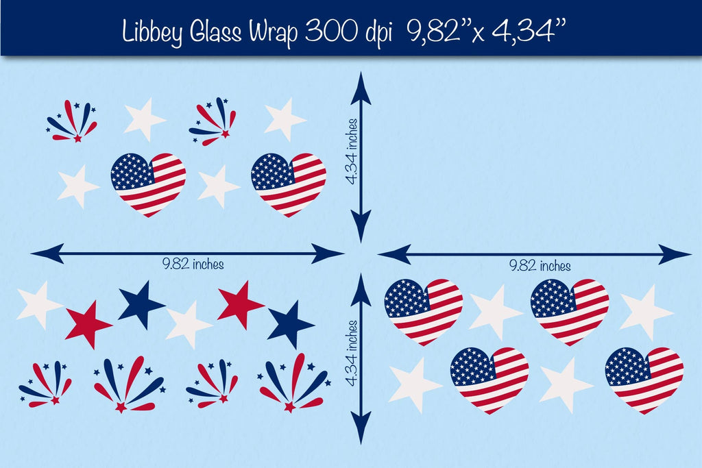 4th of July Glass Can wrap SVG. Patriotic Beer Glass Can Wrap 16 oz ...