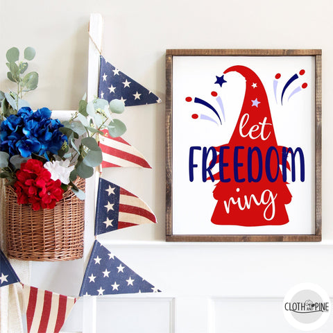 4th of July Gnome - 2 Designs SVG Cloth and Pine Designs 