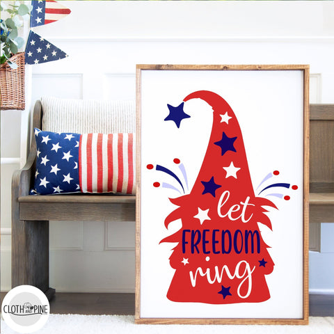 4th of July Gnome - 2 Designs SVG Cloth and Pine Designs 