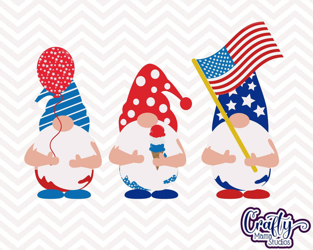 4th of July - Gnome - America Gnomes Svg - Patriotic Gnomes SVG Crafty Mama Studios 