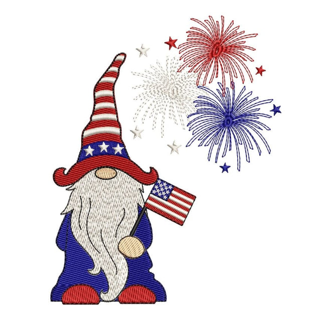 4th of July Gnome Patriotic embroidery design, 4 sizes. Embroidery/Applique DESIGNS ArtEMByNatalia 