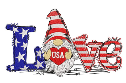 4th of July Gnome Patriotic embroidery design. Embroidery/Applique DESIGNS ArtEMByNatalia 