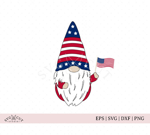 4th of July Gnome SVG files SVG SVG Cut Studio 