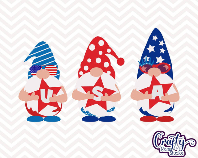 4th of July - Gnomes - America Gnome Svg - Patriotic Gnome SVG Crafty Mama Studios 
