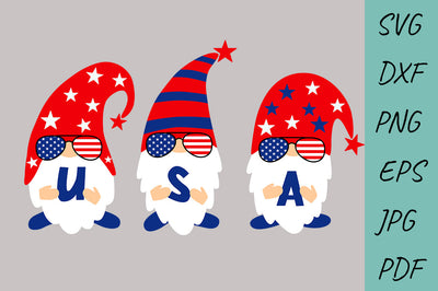 4th of July Gnomes, Patriotic Gnomes, Independence Day SVG Irina Ostapenko 