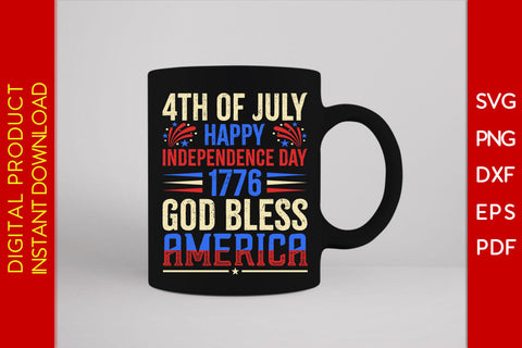 4th Of July Happy Independence Day 1776 God Bless America SVG PNG PDF Cut File SVG Creativedesigntee 