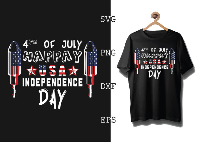 4th of July Happy Independence Day Svg, 4th of July File, America Patriotic Svg, Png, Eps, Dxf Files SVG DesignTShirt 