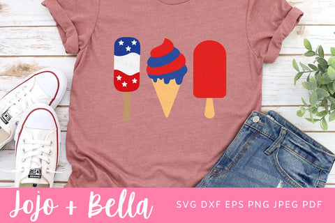 4th of July Ice Cream Svg, Fourth of July Svg, Patriotic Svg, America Svg, USA svg, Svg files for Cricut, Sublimation Designs Downloads SVG Jojo&Bella 