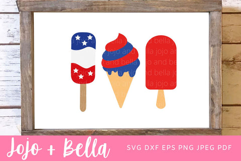 4th of July Ice Cream Svg, Fourth of July Svg, Patriotic Svg, America Svg, USA svg, Svg files for Cricut, Sublimation Designs Downloads SVG Jojo&Bella 