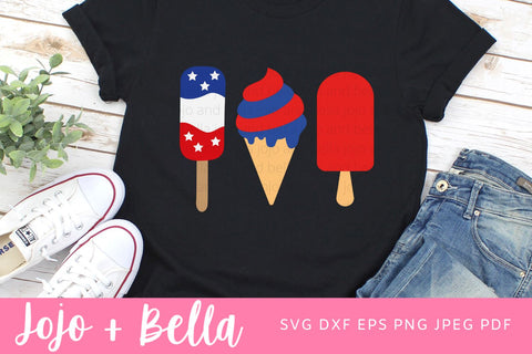 4th of July Ice Cream Svg, Fourth of July Svg, Patriotic Svg, America Svg, USA svg, Svg files for Cricut, Sublimation Designs Downloads SVG Jojo&Bella 