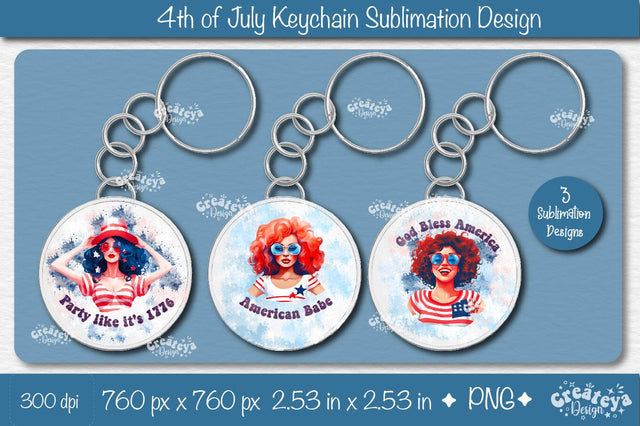4th of July Keychain Sublimation| Patriotic Keychain sublimation Sublimation Createya Design 