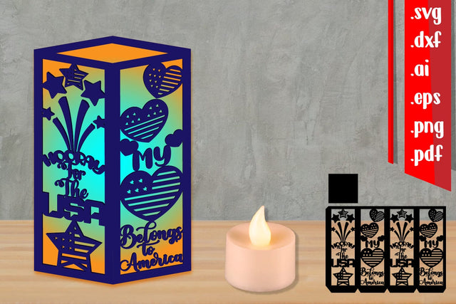 4th of July Lantern 2 Svg 3D Paper zafrans studio 