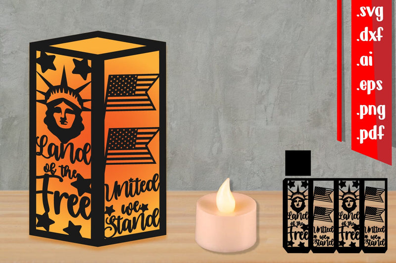 4th of July Lantern Svg 3D Paper zafrans studio 