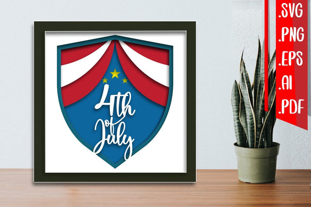 4th of July Layered papercut 2 3D Paper zafrans studio 