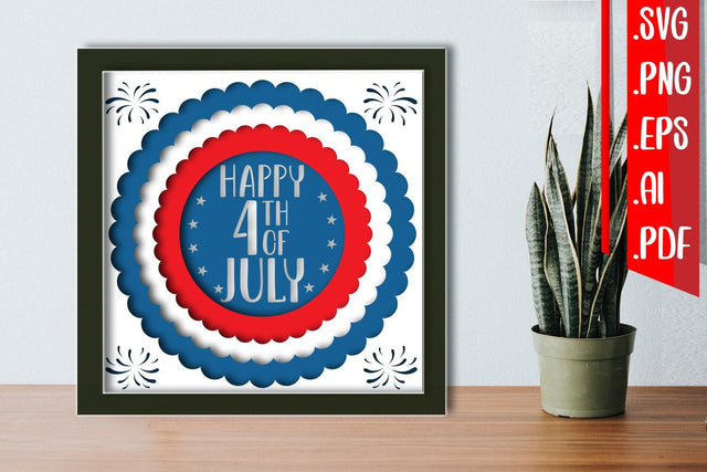 4th of July Layered papercut 3D Paper zafrans studio 