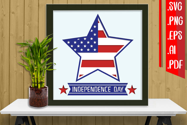 4th of July Layered Papercut 4 Svg Eps Ai Png Pdf 3D Paper zafrans studio 