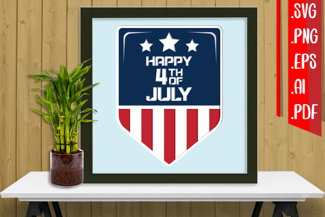 4th of July Layered Papercut 5 Svg Eps Ai Png Pdf 3D Paper zafrans studio 