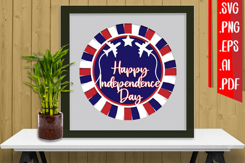 4th of July Layered Papercut 7 Svg Eps Ai Png Pdf 3D Paper zafrans studio 