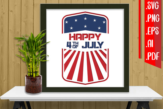 4th of July Layered Papercut 9 Svg Eps Ai Png Pdf 3D Paper zafrans studio 