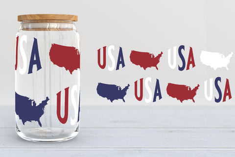 4th of July Libbey Glass Wraps | Patriotic Can Glass SVG Bundle SVG B Renee Design 