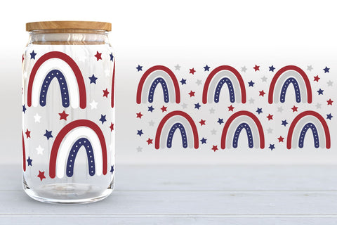 4th of July Libbey Glass Wraps | Patriotic Can Glass SVG Bundle SVG B Renee Design 