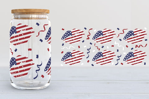 4th of July Libbey Glass Wraps | Patriotic Can Glass SVG Bundle SVG B Renee Design 