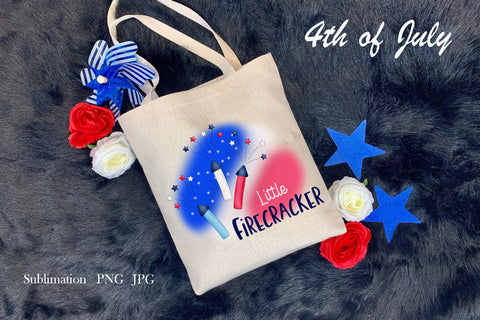 4th of July, Little Firecracker patriotic quote, sublimation Sublimation LuckyTurtleArt 