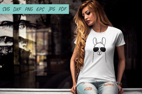 4th of july, LLAMA SVG Cut File, Llama in glasses SVG SVG Irina Ostapenko 