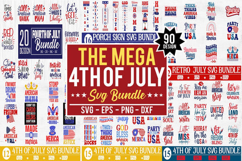 4th Of July Mega SVG Bundle - 90 Design 4th Of July Bundle SVG Svgcraft 